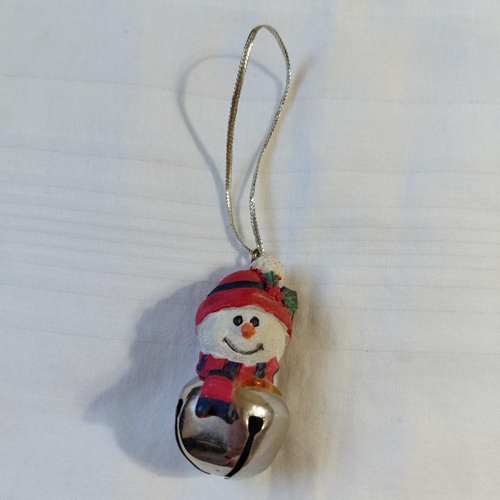 Vintage Snowman Bell Ornament